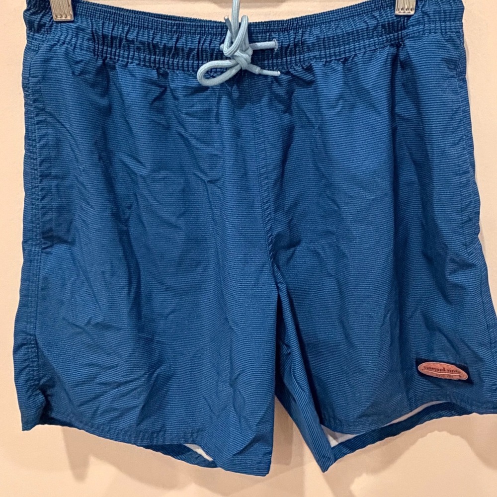 Vineyard Vines Mens Blue Striped Chappy Swim Trunks Shorts Small 1M001319